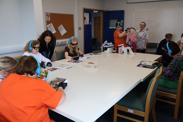 Participants in the Southern Trust’s dementia simulation training, which helps staff better understand the lived experience of people living with dementia and the importance of compassionate, person centred care.
