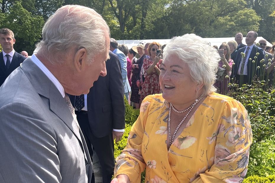 Eileen Murphy meets King Charles at Hillsborough.
