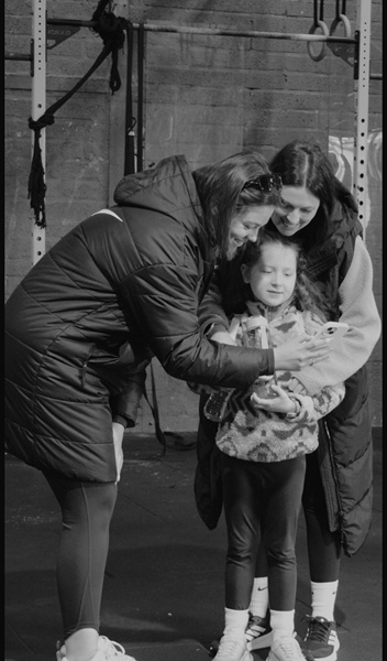 Diane's daughters and granddaughters pictured on the day.