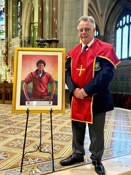 A painting of Saint Carlo Acutis