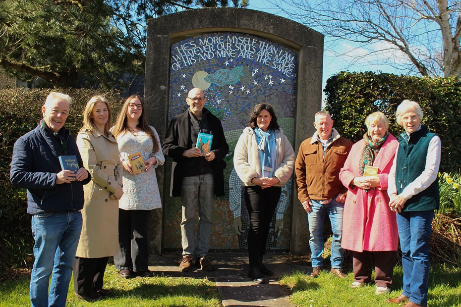 Rath Literary Festival organisers and artists at Drumballyroney Church, left to right, Andy Peters, Anne Harper, Arlene Pattison, John Shannon, Catherine Fegan, John Dougan, Margot Groves and Ada Elliott, launching this year’s festival running from 4th to 7th June at the Drumballyroney Church as well as Chandler’s House, Rathfriland.