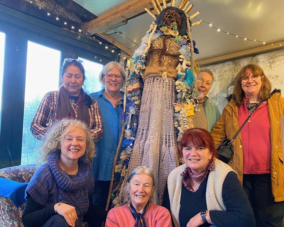 Members of Interwoven with their creation. 