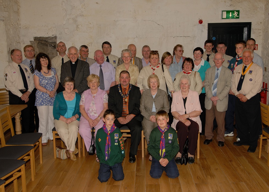 In 2007 Newry and Mourne Museum hosted an exhibition on the 1st Earl of Kilmorey Scout Group. Pictured are cubs and officers of the scouts with Council Chairman and staff. Newry and Mourne Museum Collection. 