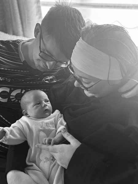 ay, Cliobhna and Luca pictured together shortly after his birth.