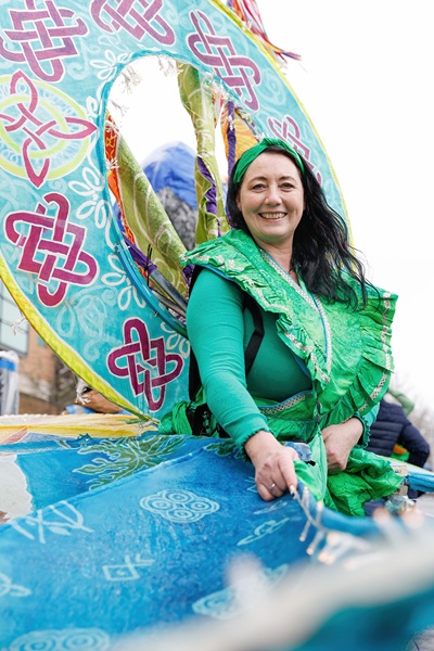 Getting ready for the Newry St Patrick's Day Parade.