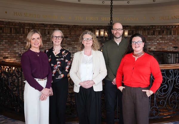 acqueline McCann from Roll Innovation, Nikki Elliot from Walk It Off NI, Carolyn Boyd, Industry Development Manager at Tourism NI, Simon Blakley from Innovate NI and Claire McLernon from Hinch Distillery at the Tourism NI Roadshow