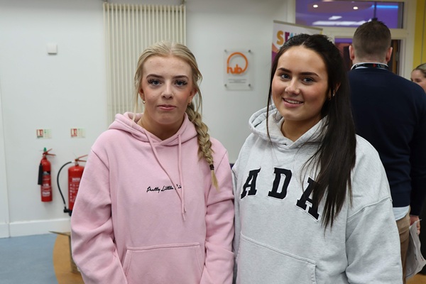 Alannah Murchan, left, and Molly O’Gorman who attended SRC’s Newry March Open Day to meet with lecturers and watch live demonstrations.