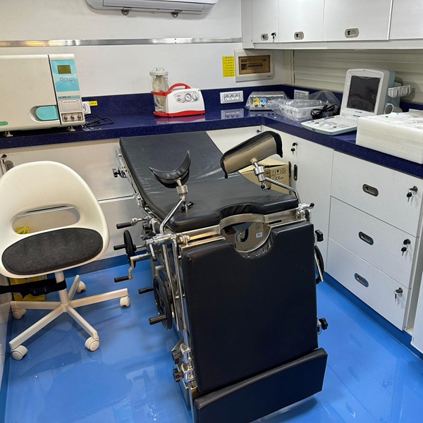 The interior of the Mobile Clinic
