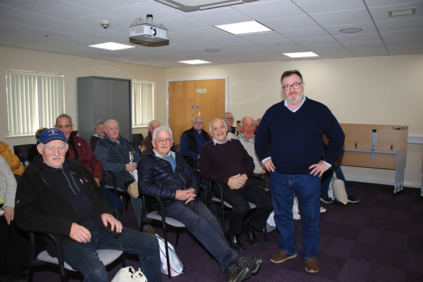 Hugh McVeigh (right), from National Energy Action (NEA), who gave a detailed presentation on energy use during the event, advising people to switch off all electrical goods when not in use.