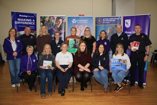 Slieve Gullion District Electoral Area (DEA) Forum co-ordinator, Aoife McComiskey (front, third right), who organised the recent fuel poverty event, with representatives from organisations who took part.