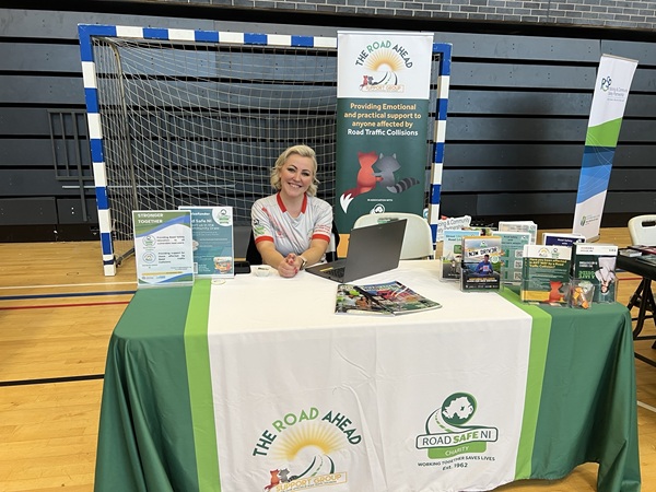 Tricia O’Neill from Road Safe NI at the Community Safety and Wellbeing event held at Newry Leisure Centre.