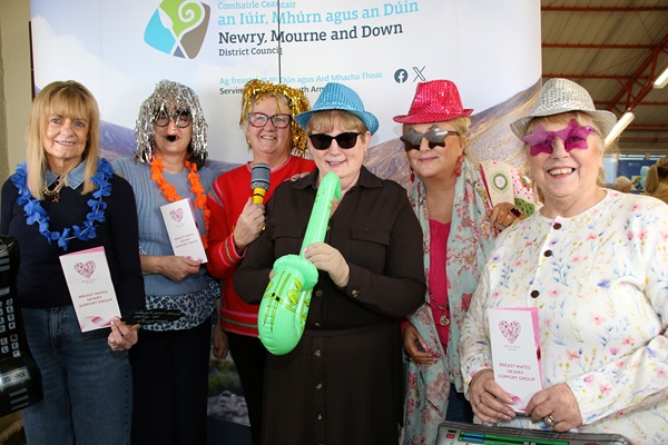 The girl band in the making at the recent Laugh Your Blues Away event at Cloughreagh Community Centre. Included are Margaret, Christine, Marilyn, Deirdre and Mary.