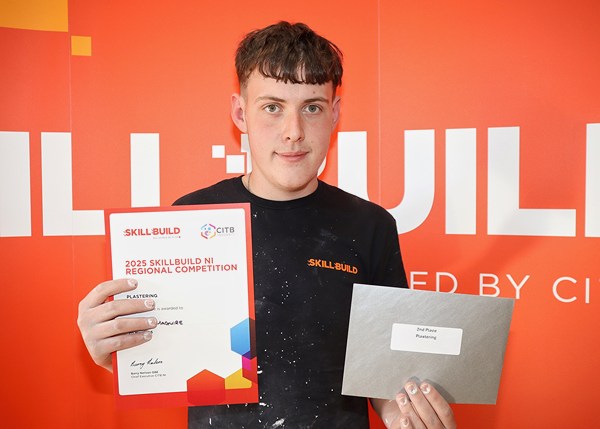 Runner-up in the plastering category was Thomas Maguire from Newry.  Thomas is a Brickwork (Wet Trades) level 2 Apprentice at SRC’s Greenbank, Newry Campus.