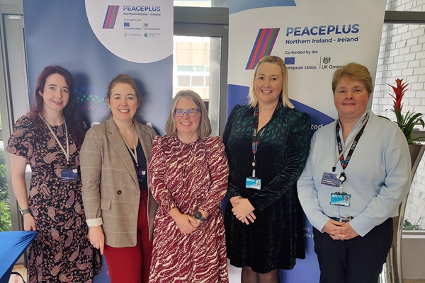 Pictured at the launch of the SECBA project were curriculum staff from SRC. From left: Pia Mackle (Specialist Lecturer in Science), Karen Mooney (Lecturer in Science), Deirdre Murray (Specialist Lecturer in Science), Laura Martin (Curriculum Area Manager, Faculty of Health & Science), Marie McArdle (Curriculum Area Manager, Faculty of Computing, Design & Academic Studies).