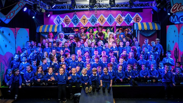 Primary school pupils from St Brigids Glassdrummond, Crossmaglen who attended the Christmas pantomime at SRC’s Armagh campus.