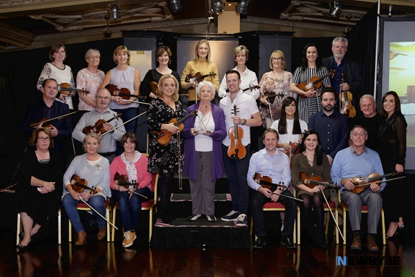 Josephine Keegan receives the Iúr Cinn Fleadh Musical Icon Award back in 2018. Photograph: Columba O'Hare/ Newry.ie 