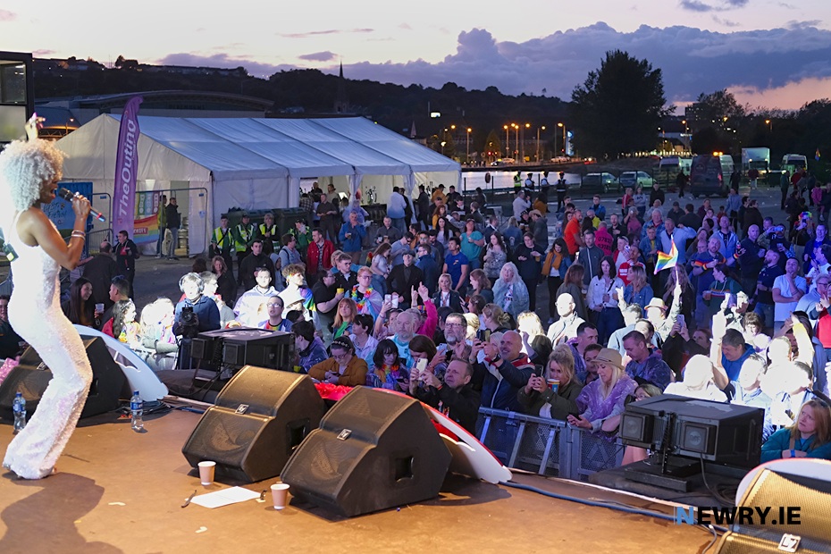 Heather Small performing at the Albert Basin in Newry in 2019. Photograph: Columba O'Hare/ Newry.ie 