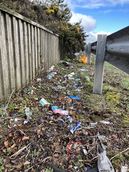 Further rubbish at the side of the A1