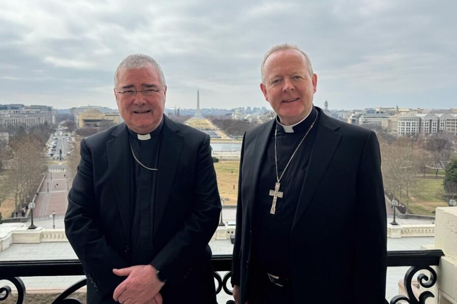 Archbishop John McDowell and Archbishop Eamon Martin during their 'Pilgrimage of Hope' to New York and Washington for Saint Patrick’s Day 2025. Photograph: Catholic Communications Office archive