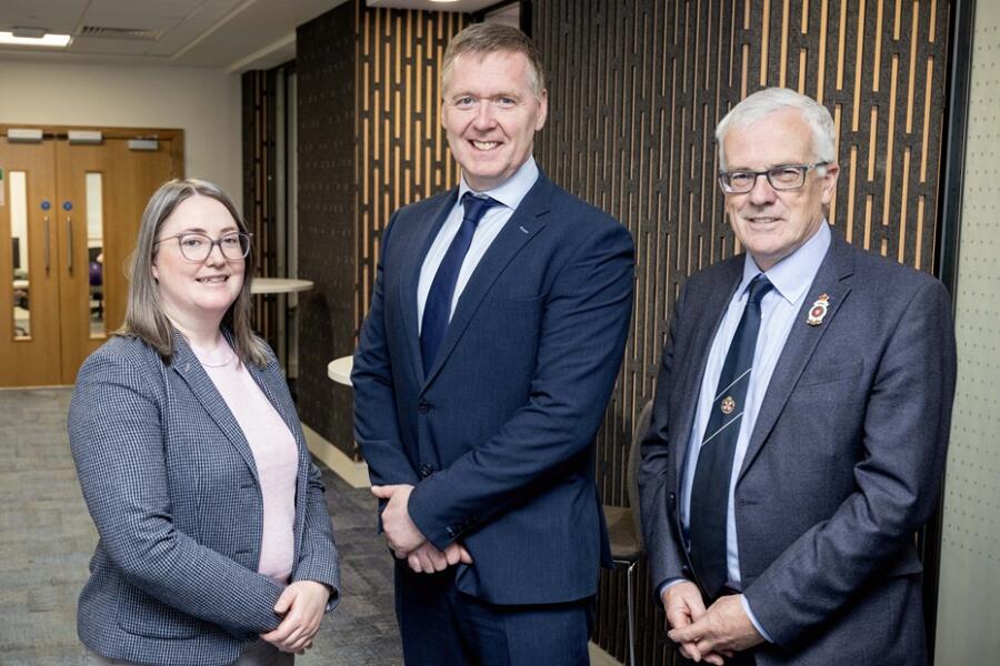 Rebecca McConnell, Chair of the Guild of Agricultural Journalists, Mark Crimmins, Head of Ulster Bank NI and John Henning OBE, RUAS President
