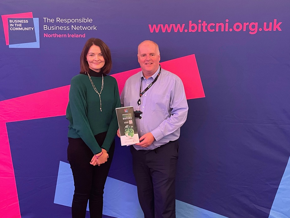 Accepting the NI Benchmarking Award on behalf of Southern Regional College were Sarah Burns and Lindsay Bronte (SRC Development Manager).