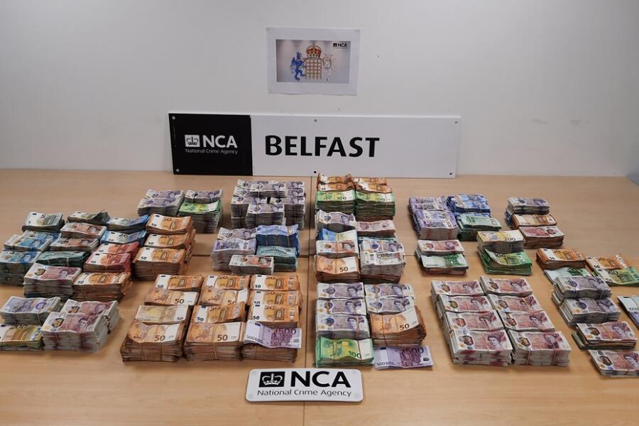 Cash seized in a suspected Newry money laundering investigation.