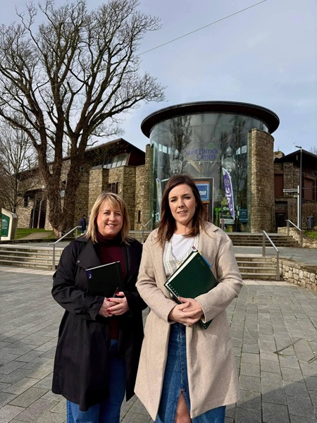 MLA Cathy Mason and Councillor Oonagh Hanlon at the St Patrick Centre.