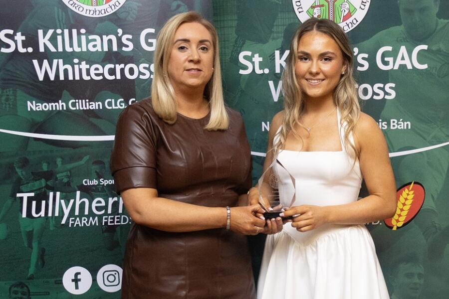 Special Recognition Award - Ruby Murphy, Ulster and All Ireland Championship winner and U16 Most Improved Player of the Year with Armagh County, with Claire Shields, Assistant Secretary.