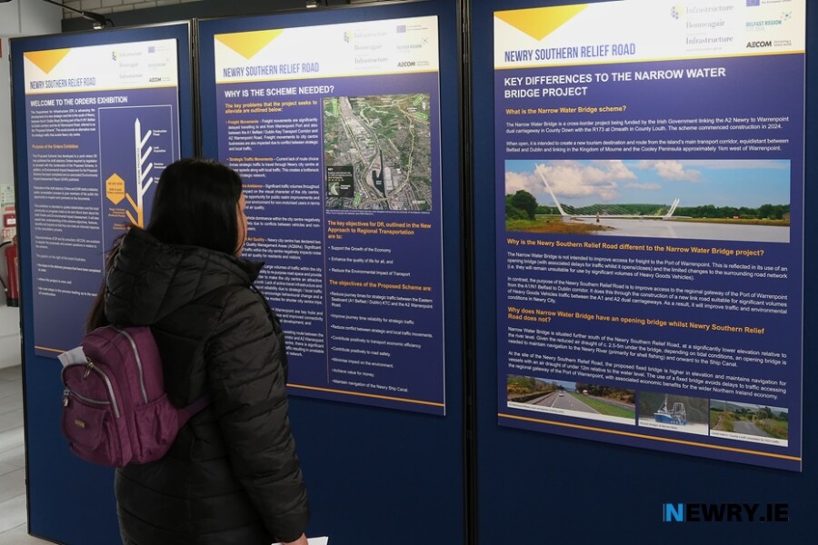 An exhibition board at Newry Leisure Centre.