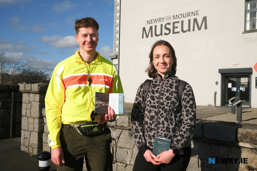 Rev. Eben Grobbelaar and Jana Walsh pictured on their St Patrick's Way walk. Photograph: Columba O'Hare/ Newry.ie 