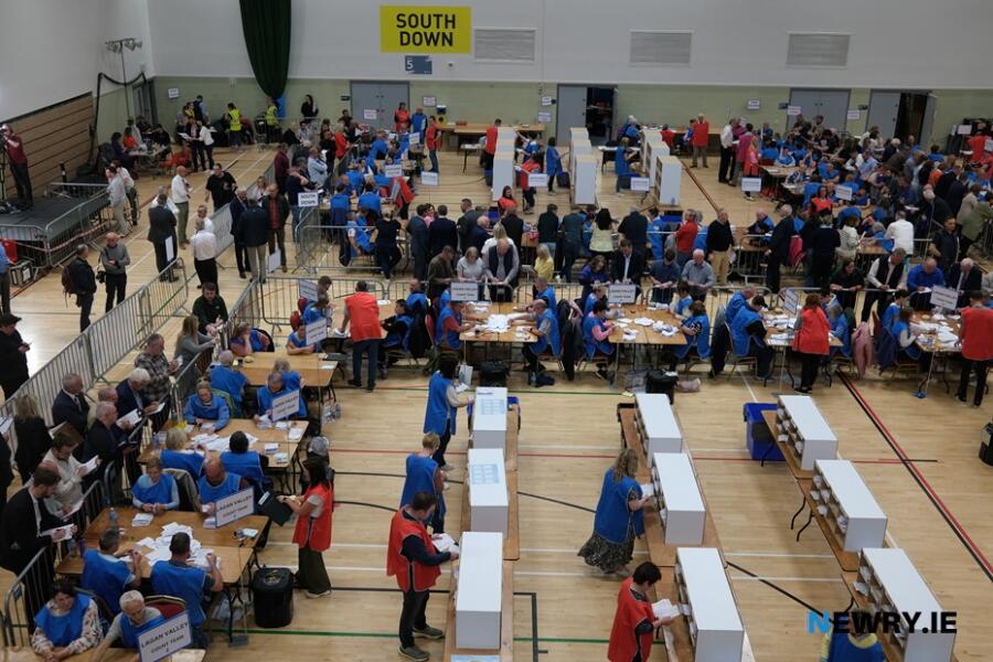 The 2024 election count in Craigavon. Photograph: Columba O'Hare/ Newry.ie 