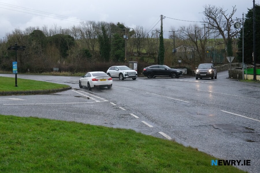 The busy junction on the Hilltown Road at Derryleckagh. Photograph: Columba O'Hare/ Newry.ie 