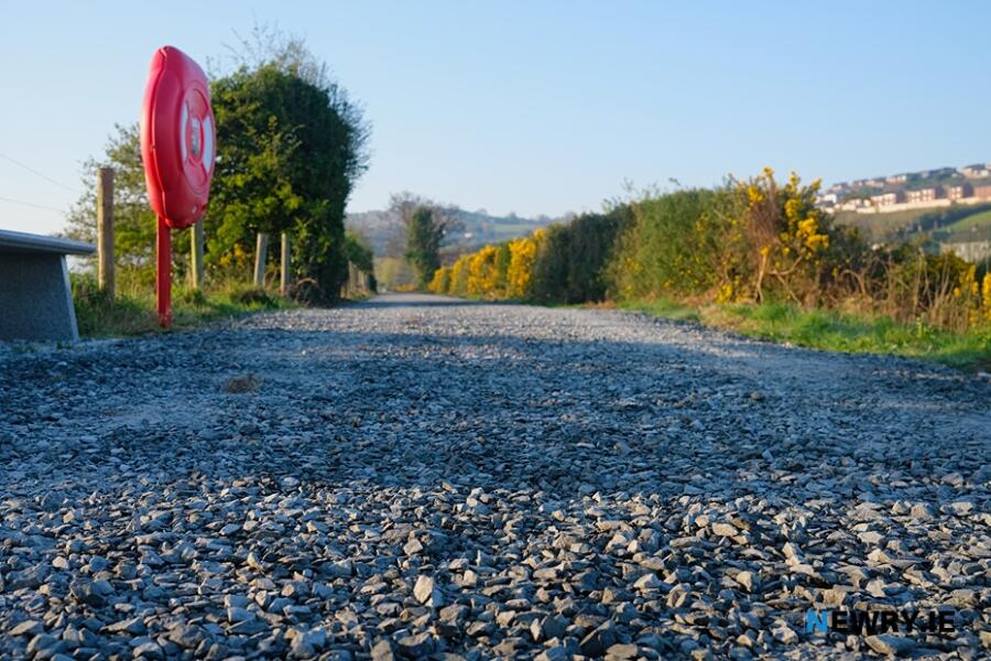 The current greenway surface between Albert Basin and Victoria Lock. Photograph: Columba O'Hare/ Newry.ie 