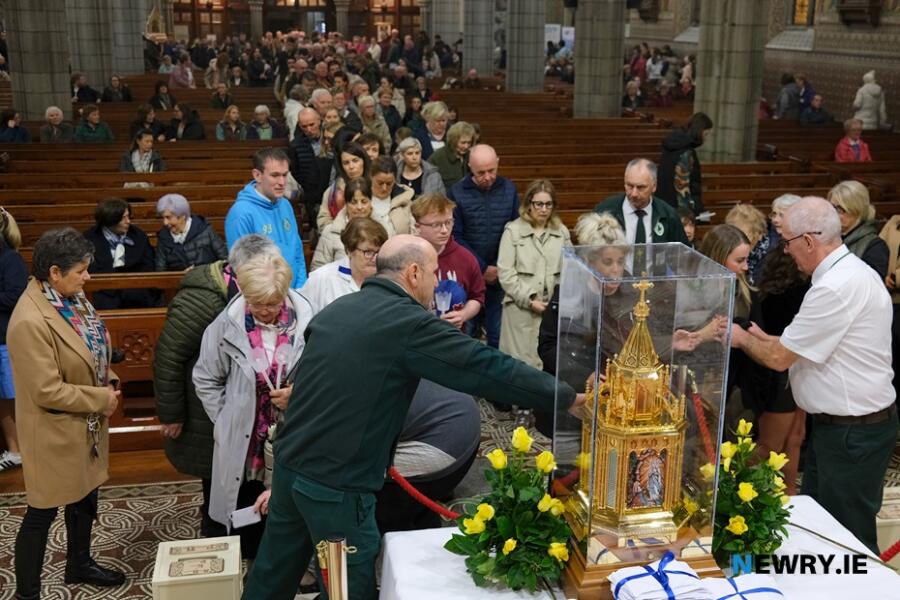 A relic of St Bernadette visited Newry Cathedral in 2024. Photograph: Columba O'Hare/ Newry.ie 