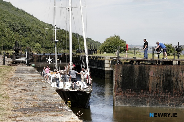 Peter Maxwell and his boat Mithril head South America Bound. Photograph: Columba O'Hare/ Newry.ie 