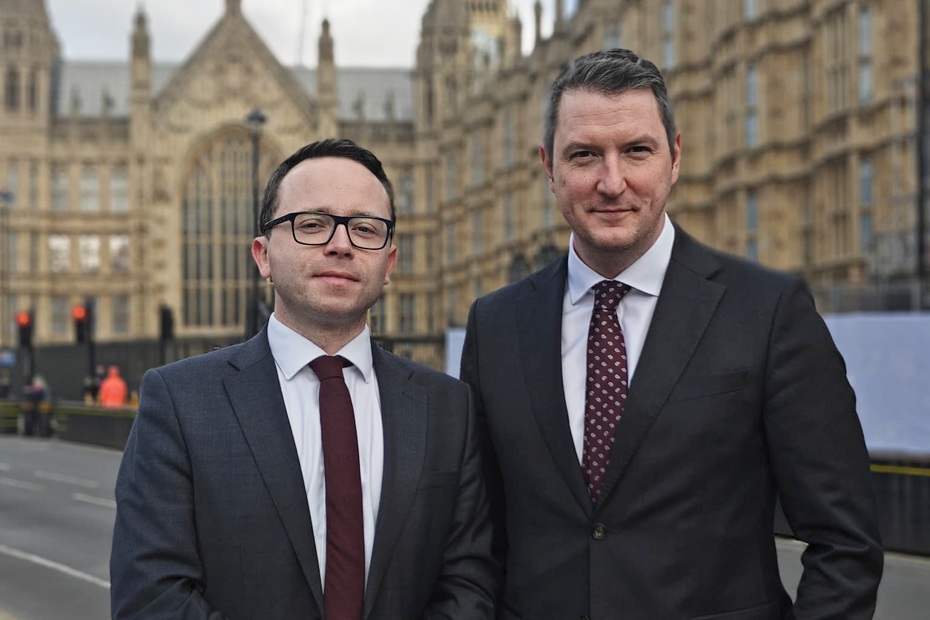 Newry and Armagh MP Dáire Hughes and Belfast North MP John Finucane