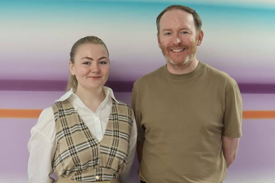 Delta Van Heerden with SRC Science Lecturer Mark Kennedy