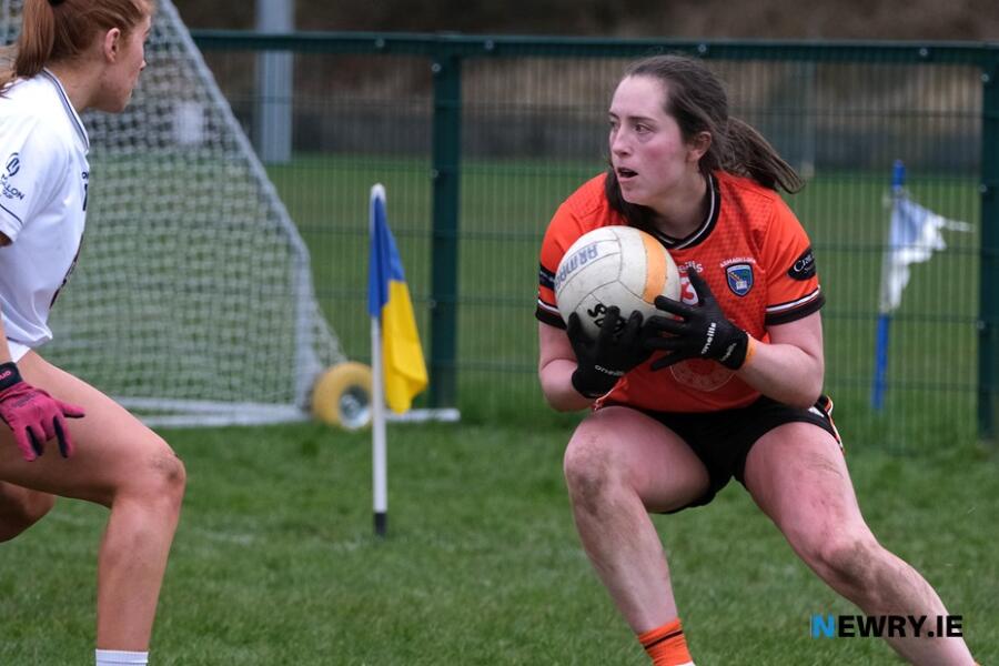 Niamh Reel in action on her own turf against Kildare. Photograph: Columba O'Hare/ Newry.ie 