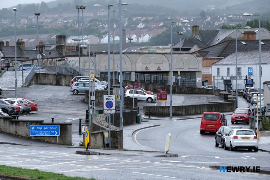 The Abbey Way location for the proposed Civic Hub. Photograph: Columba O'Hare/ Newry.ie 