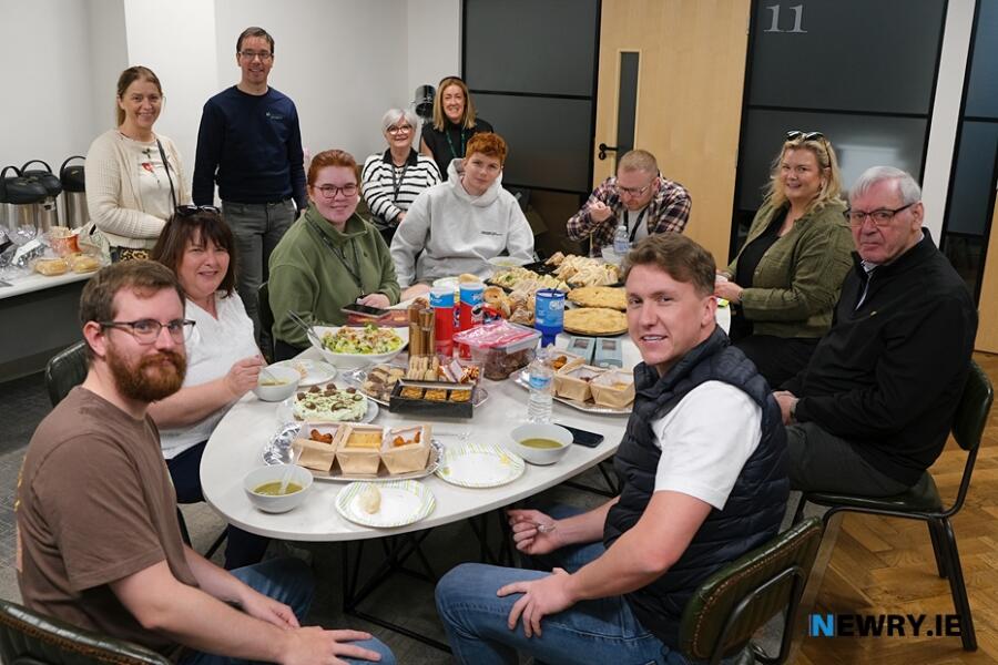 Some of the visitors to The Hub to celebrate European Coworking Day. Photograph: Columba O'Hare/ Newry.ie 