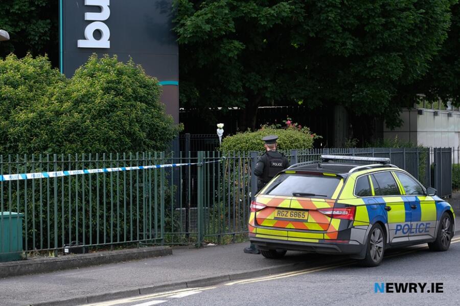 The scene cordoned off at Fisher Park on Saturday. Photograph: Columba O'Hare/ Newry.ie 