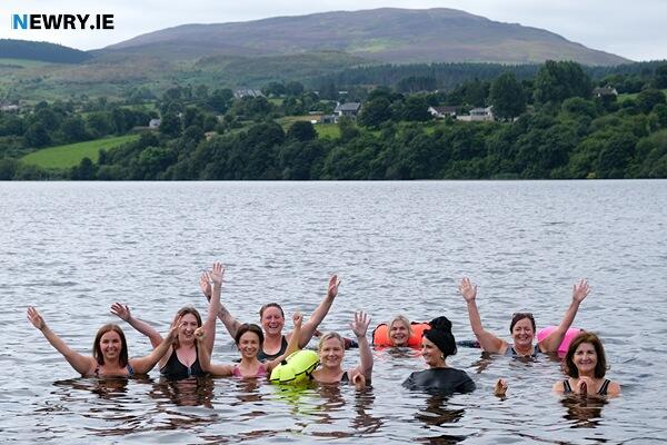 The Evora Hospice Dippers at Camlough Lake. Photograph: Columba O'Hare/ Newry.ie 