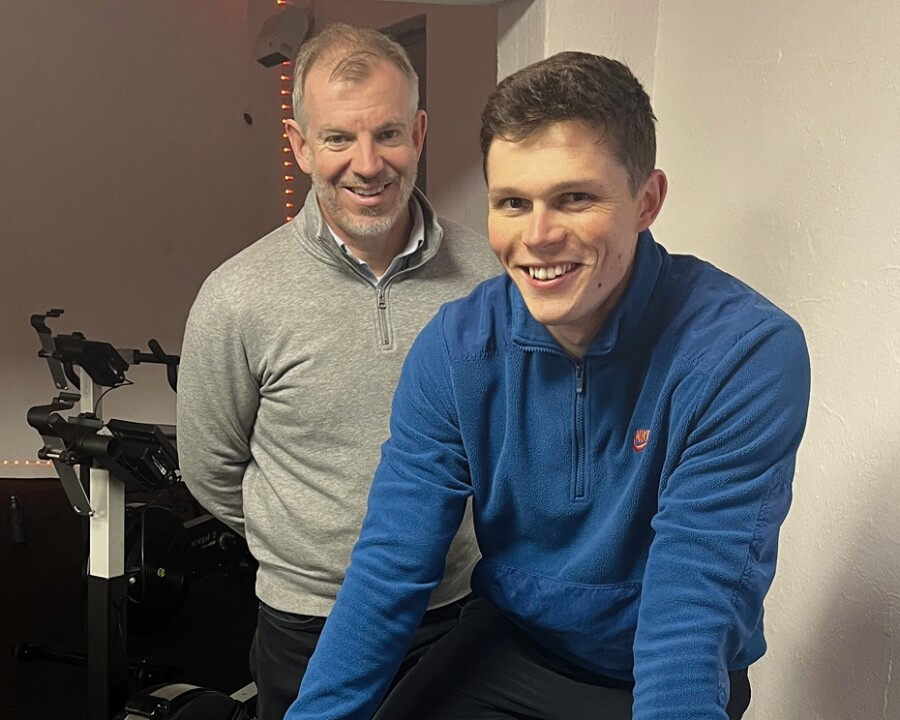 Eamonn Connolly Newry BID Manager is pictured with Callum O Neill, Owner of HEAT Health and Fitness Club, Merchant’s Quay, Newry at the launch of ‘Health in the City’.  The first event on the Health in the City programme is a BURN taster session at HEAT Gym (booking only) on Monday 17th February.