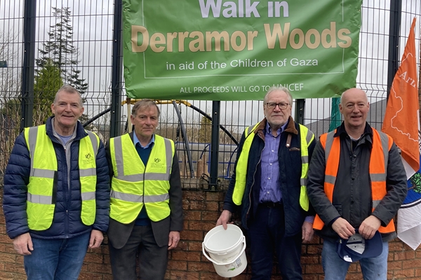 Pictured at the Gaza fundraising walk at Derramore.