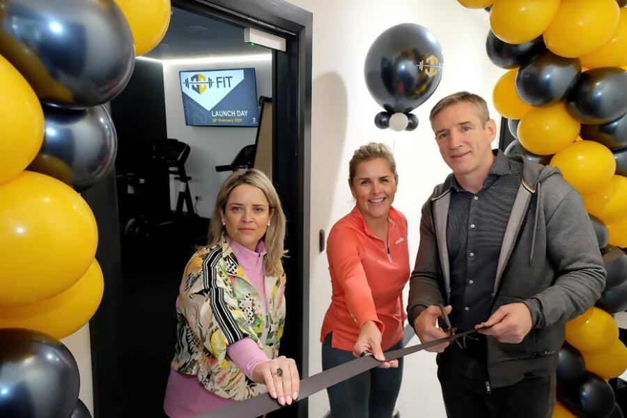 Lisa Murtagh (Chief Operating Officer), Joanne Cunningham (Company Director) along with guest speaker Kieran McGeeney during C-FIT Launch.