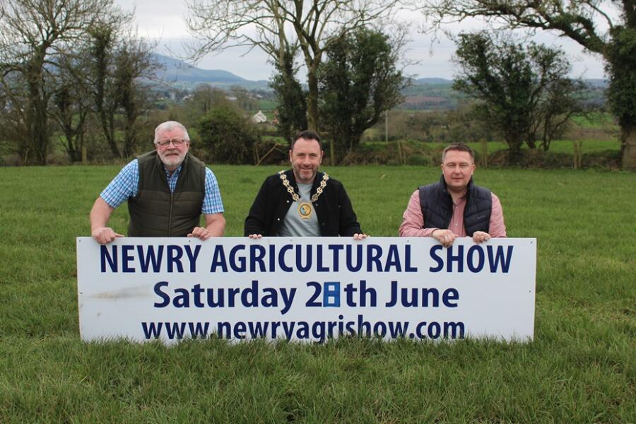 Discussing plans for Newry Show 2025: Brian Lockhart, chairman of Newry Show, left, with Councillor Pete Byrne, centre, Chairman of Newry, Mourne and Down District Council and Councillor David Taylor, Newry, Mourne and Down District Council.