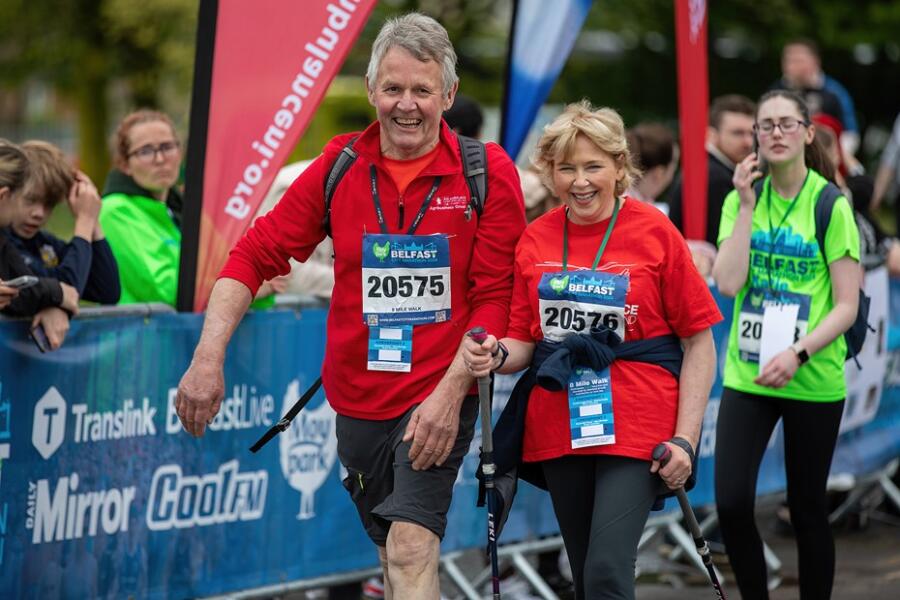 Taking part in last years walk are Barclay and Lesley Bell from Rathfriland 