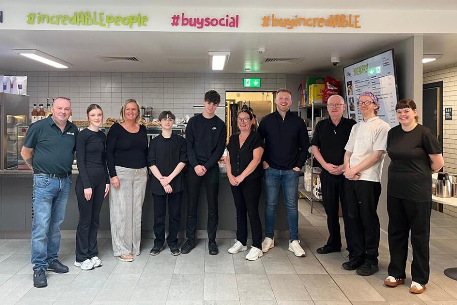 IncredABLE staff with Newry City Councillors Aidan Mathers, Geraldine Kearns and Cathal King.