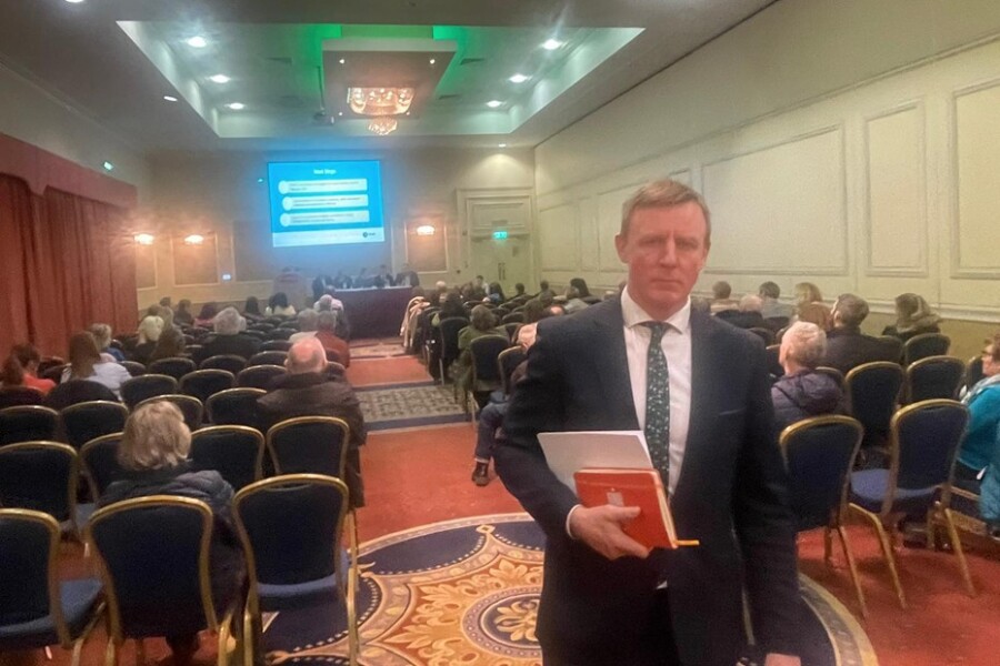 Justin McNulty MLA at the meeting in Armagh.