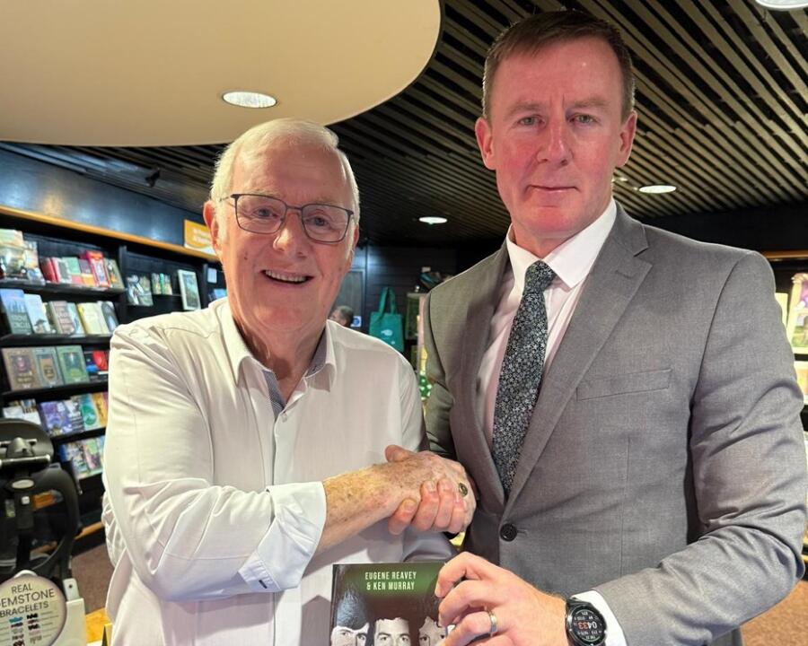 Eugene Reavey with MLA Justin McNulty